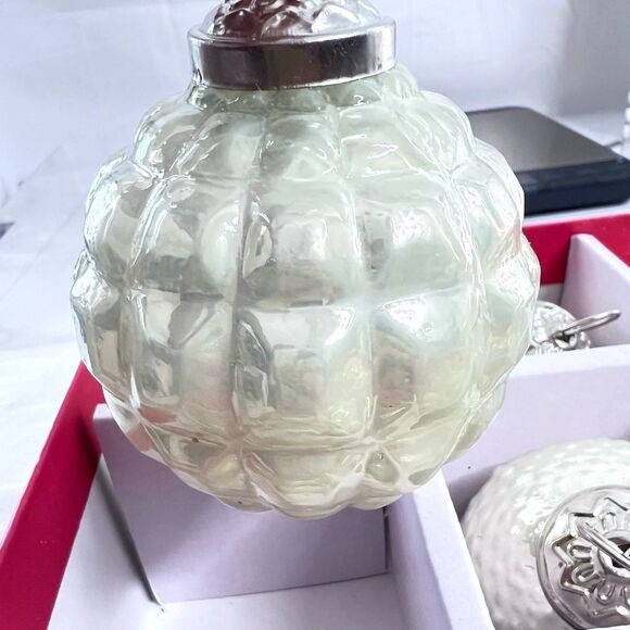 New Martha Stewart Mercury Glass Christmas Ornaments Set of 9 Vtge Kugel Style - Picture 6 of 9